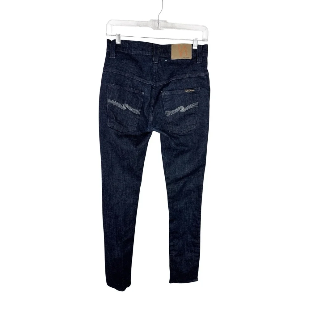 Nudie‎ jeans Men's W 29 Tape Ted Organic Dry Jeans Slim Dk Blue EUC